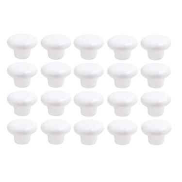 Imagem de KINJOEK 20 maçanetas de armário de cerâmica, puxadores e puxadores de porcelana vintage com parafusos de 0,98 polegadas para armários de cozinha, móveis de cômoda de banheiro