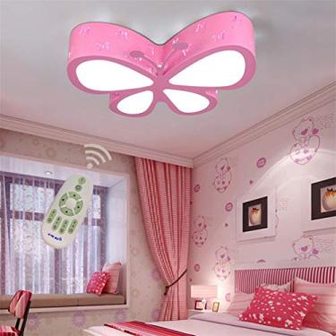 Imagem de Luminária de teto LED para crianças, luminária embutida para quarto de crianças, meninos e meninas, luminária decorativa, lustre moderno com abajur de acrílico com design de borboleta para s