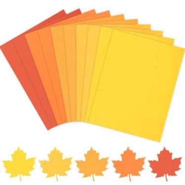 Imagem de Papéis de cartolina Whaline Assorted Orange Yellow 50 folhas