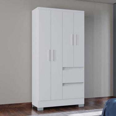 Imagem de Roupeiro 4 Portas 180cm X 91cm Nápoles Branco/ Bege