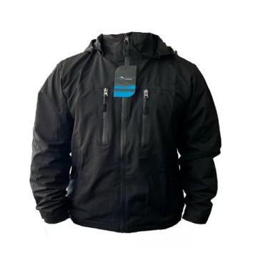 Imagem de Jaqueta corta-vento masculina Corta Viento impermeável preta - Lightbe
