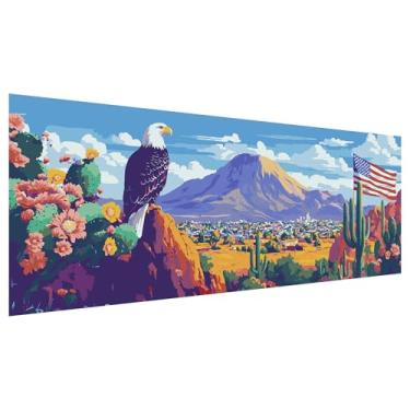 Imagem de Zariocy Kits grandes de pintura por números para adultos – Conjunto de pintura a óleo DIY de águia – Kit de pintura gigante por números para cenário animal para iniciantes e ideal para decoração de