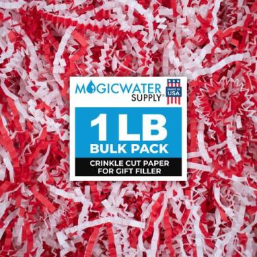 Imagem de Papel enrugado MagicWater 1LB vermelho e branco Filler - MagicWater Su