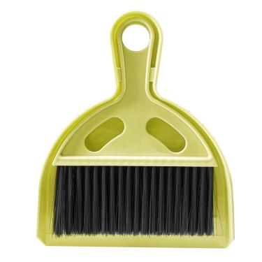 Imagem de NBGYTECH Conjunto de mini vassoura e pá de lixo pequena com conjunto de pá de lixo, ferramentas de limpeza portáteis para home office, trailer, aprendizagem, acampamento (amarelo)