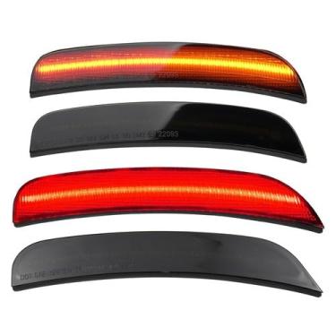 Imagem de RAGBUSCLE Lente fumê LED âmbar vermelha para arco da roda dianteira, substitui 68214402AD/68214403AD Lâmpadas laterais dianteiras e traseiras, compatível com Chrysler 2015-2021 300, contas de luz de