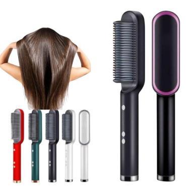 Imagem de Escova Alisadora Profissional 3 em 1 Com Cerâmica Turmalina - Genérica