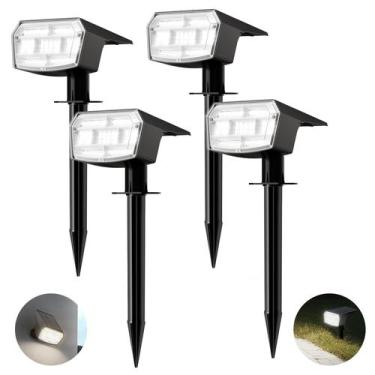 Imagem de Holofotes solares HIBOITEC 59 LED impermeáveis, pacote com 4