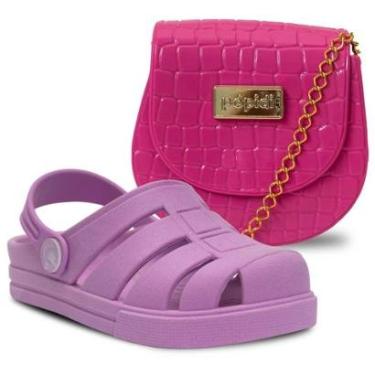 Imagem de Kit Bolsa E Sandalia Babuche Moda Feminina Infantil Leve K29-Feminino