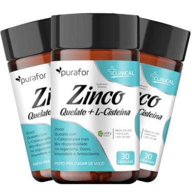 Imagem de Kit 3 Zinco com L-Cisteína Suplemento Alimentar 500mg por Dose | Suporte Nutricional Essencial | Imunidade, Antioxidante, Bio-Disponibilidade Otimizada