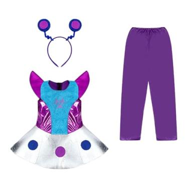 Imagem de Dynwave Fantasia de alienígena para crianças, dramatização, fantasia de alienígena cósmico para apresentação de aniversário, L