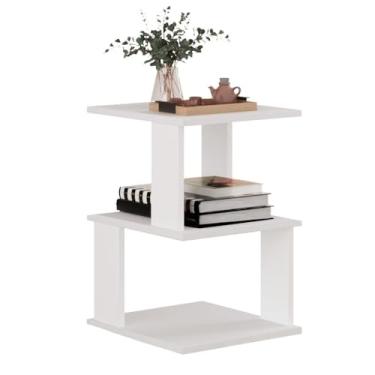 Imagem de Mesa Lateral E Canto De Sofá Mesinha Apoio Aparador Sala Cabeceira Quarto (Branco)