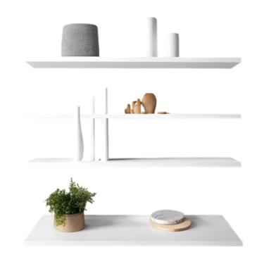 Imagem de KIT 4 Prateleiras Kit Instalação 45 40 30 20 Nichos Branco Suporte Decoração(KIT Prateleira 40x10 CM,Branco)