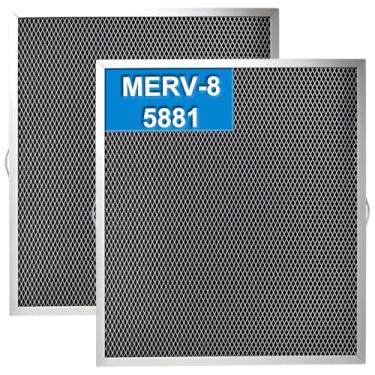 Imagem de beaufan Filtro de substituição para desumidificador MERV 8 lavável 5881 para desumidificadores AprilAire para toda a casa E080, E100 e ventilador desumidificador 8192A, pacote com 2