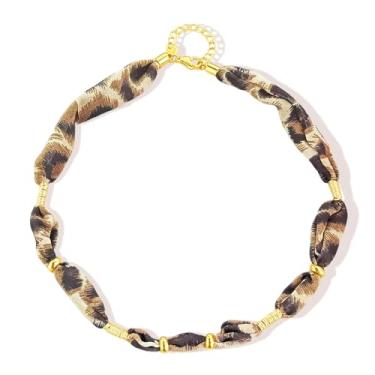 Imagem de Colar cachecol com pingente bandana colar leopardo azul rosa declaração delicada joia simples acessórios para presente vestidos, Large, Sem Pedra Preciosa