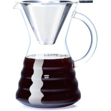 Imagem de Unbreakable - Cafeteira com filtro inoxidável permanente 798 ml, gotejador de vidro borossilicato resistente ao calor engrossado, cafeteira de café, seguro para fogão