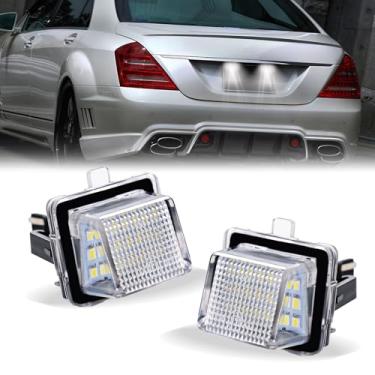 Imagem de JAIGUOLN Luzes de placa de licença LED compatíveis com lâmpadas de etiqueta traseira Mercedes-Benz C E S Class 6000K brancas, 2 peças