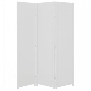 Imagem de Biombo Liso Sanfonado Com Dobradiça Fechado Pintado Divisor De Ambiente Preto ou Branco Jt Home (BRANCO, 3 FOLHAS DE BIOMBO)