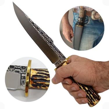 Imagem de Faca Inox Esportiva Churrasco Picanheira Bainha Pesca Gaucha