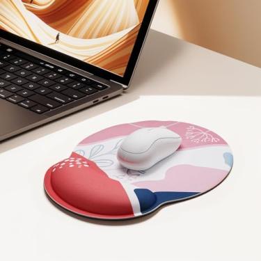 Imagem de Mouse pad de escritório com suporte de pulso em gel – Mouse pad ergonômico para jogos, descanso de pulso com base de borracha antiderrapante para escritório, laptop, computador