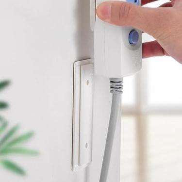 Imagem de Suporte autoadesivo para tomada de tomada de tomada de parede sem perfuração para parede de mesa e roteador WiFi
