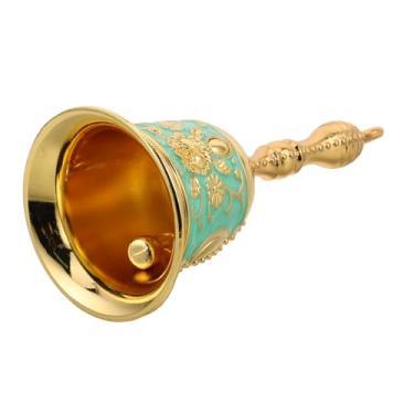 Imagem de Sino de metal vintage portátil para idosos design retrô sino de serviço para sala de aula de restaurante e uso de cabeceira som claro com gravações