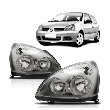 Imagem de Farol Clio 2003 á 2012 Foco Duplo Máscara Negra Lado Direito