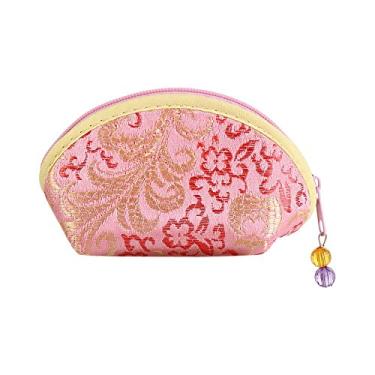 Imagem de Bolsa de armazenamento multifuncional multifuncional estojo de joias portátil para colares, bolsa de presente de nuvem auspiciosa com zíper (rosa)