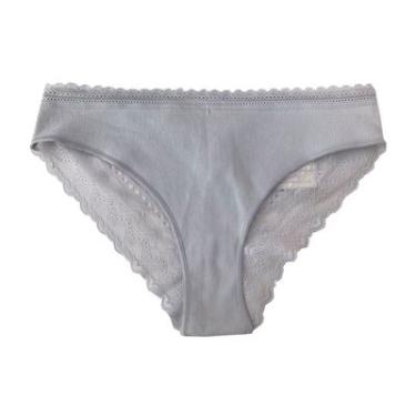 Imagem de CALCINHA SEM COSTURA COM RENDA - 3037C - CINZA - GG