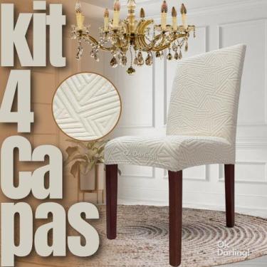 Imagem de Americana - Kit 4 Capas de Cadeira Linha Gold - Creme - OK Darling