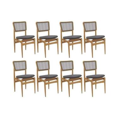 Imagem de Cadeira Sala de Jantar Stela 1CMM013CA Premium Madeira Maciça Kit 8 Un