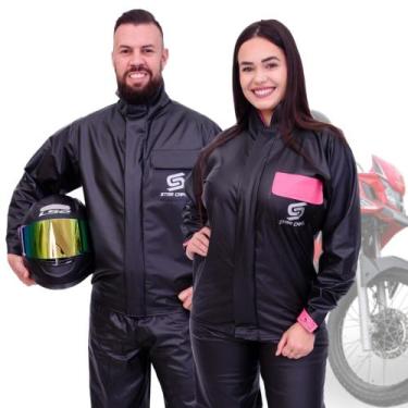Imagem de Capa de Chuva Conjunto Completo Nylon e Pvc Luxo Para Motoqueiro Motob