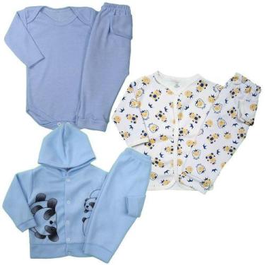 Imagem de Kit Maternidade 6 Pçs Inverno Conjunto Body Pijama Moletom - Koala Bab