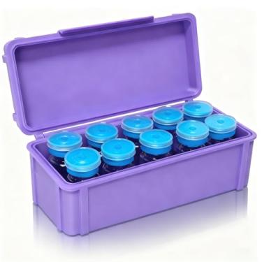 Imagem de Estojo de frasco de peptídeo de 10 ml, suporte de viagem de insulina para geladeira, 10 compartimentos - pacotes de 10 ml, caixa de armazenamento portátil para frascos de vidro e uso diário