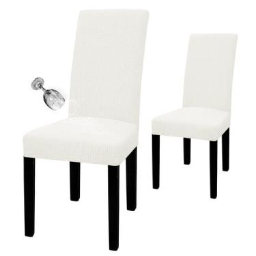 Imagem de Capa impermeável para cadeira de jantar, conjunto fácil de usar de 2 c