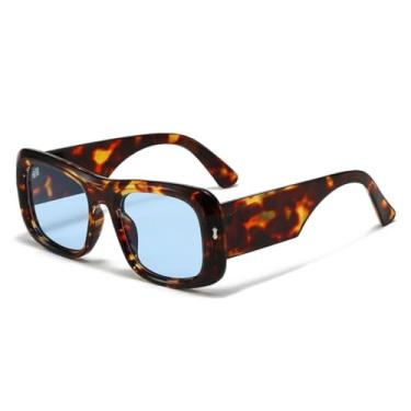 Imagem de HPIRME Óculos de grau vintage feminino armação grande Uv400 (azul demi)