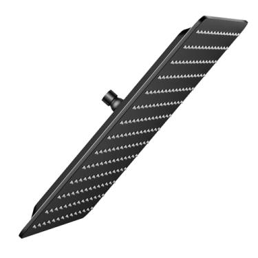 Imagem de Chuveiro de chuva, cabeça de chuveiro quadrada de 8 polegadas, taxa de fluxo de 1,8 GPM, chuveiro de chuva (Matte Black, 16 polegadas)