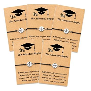 Imagem de Tarsus Pulseiras de bússola para mulheres e homens e meninas de 2022 Presentes de formatura, Metal, Ágata