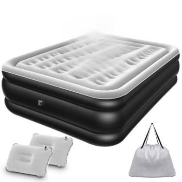 Imagem de Colchão Inflável com Bomba Elétrica Inclusa - Pronto em Minutos para Conforto Premium em Viagens e em Casa(A【203x152x46cm】)