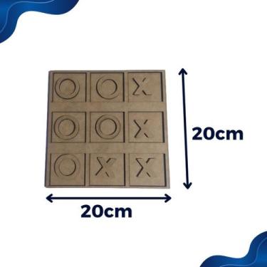 Imagem de Jogo da velha em MDF tabuleiro 20x20cm brinquedo presente lembrancinha