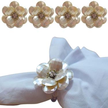 Imagem de Kit 4 Porta Guardanapo Flor Delicada Pérola Da Charlô