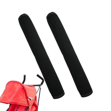 Imagem de Pacote com 2 capas de alça para carrinho de bebê (28 x 14 cm), almofadas de substituição para carrinho de bebê, capa de alça para carrinho de bebê, capa para carrinho de bebê, capa de alça à prova de