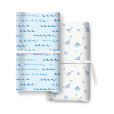 Imagem de TOTCHILL Capa para trocador de fraldas para bebês para meninas, meninos, capas de trocador de fraldas, serve para trocador padrão, pacote com 2