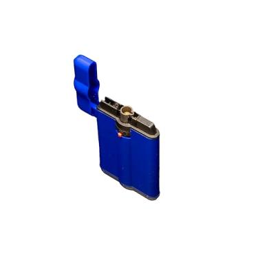 Imagem de Poker Jet Maçarico para Charutos ZL-18A, Azul, Resistente ao Vento, Recarregável com Gás Butano, Design Ergonômico, 8,5 × 5 × 1,5 cm, Chama Ajustável