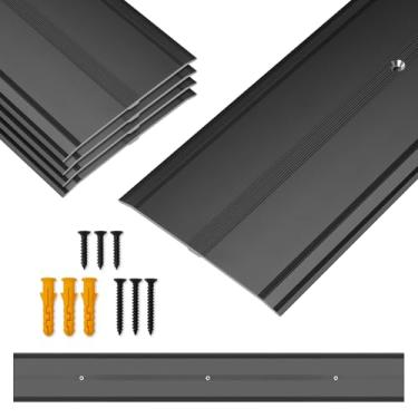 Imagem de Orechic 91 cm C x 10 cm L Faixa de transição de piso de alumínio limite de porta de metal, 0,3 cm A perfil plano para tapete vinil azulejo de madeira lacunas de piso de concreto, decoração moderna de