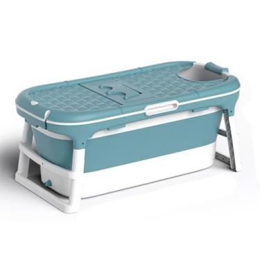 Imagem de Banheira Dobrável 117 cm Adulto, Ofurô Portátil, Capacidade 200 Litros Cinza Rosa ou Verde Escolha a cor (Verde)