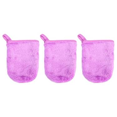 Imagem de Luvas De Removedores De Maquiagem De Flanela Conjunto De Panos De Limpeza Facial Ponta De Limpeza De Maquiagem De Toalha