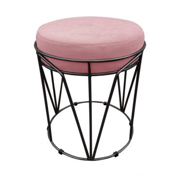 Imagem de Puff Babu Suede Rosê Base Preto
