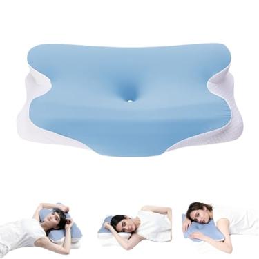 Imagem de Travesseiro ergonômico Emberlynn para todas as posições de dormir – Travesseiro de espuma viscoelástica desfiada refrescante para dorminhocos laterais, costas, estômago e alívio de insônia, loft