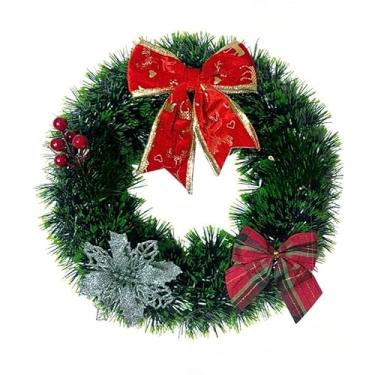 Imagem de Guirlanda De Natal Luxo Grande Girlanda De Porta De Natal Decoração Natalina Enhance the Festive Atmosphere(Verde Média)