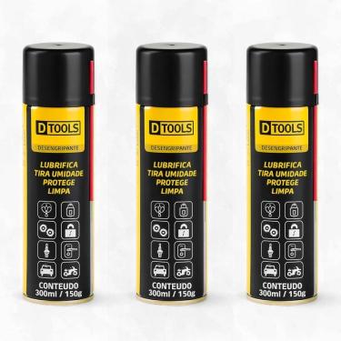 Imagem de Kit 03 Óleos Desengripantes Spray Lubrificante e Anticorrosivo Industrial e Residencial 300ml - Dtools